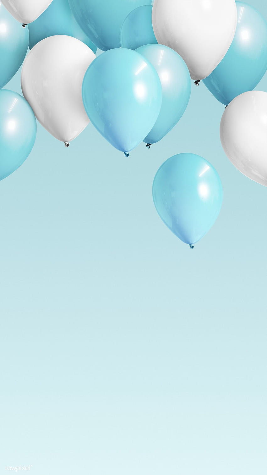 premium psd / of Pastel blue balloons mobile phone by Jubjang about blue celebration balloons background, happy birtay mockup, backg. Cool for phones, Baby blue , Balloon mobile HD phone wallpaper