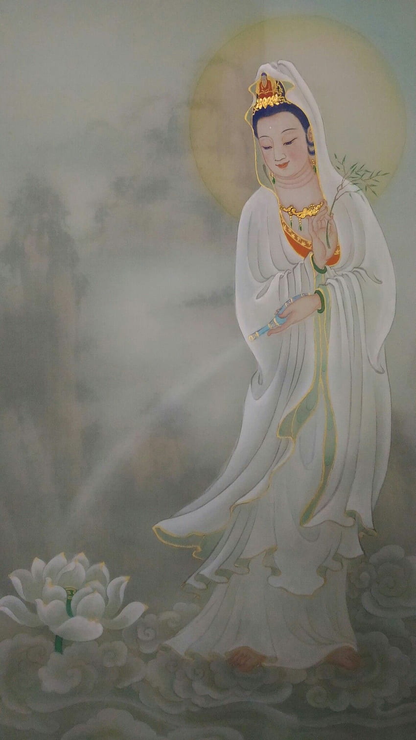 Bonheur de Lotus sur bouddha. Kuan yin, art de Bouddha, art bouddhique, Kwan Yin Fond d'écran de téléphone HD