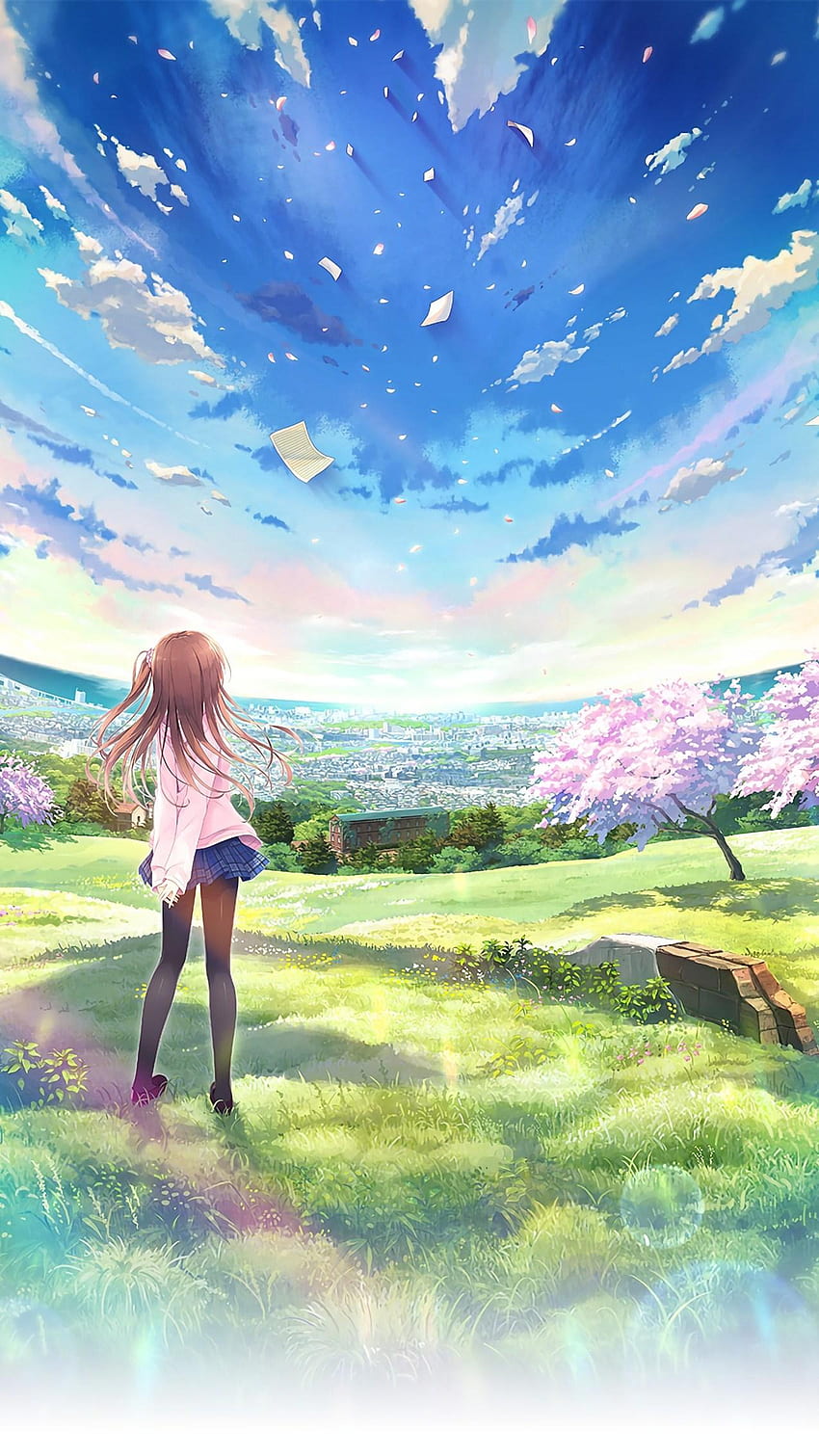 Beautiful Sky Anime, Nature Anime Girl HD phone wallpaper | Pxfuel