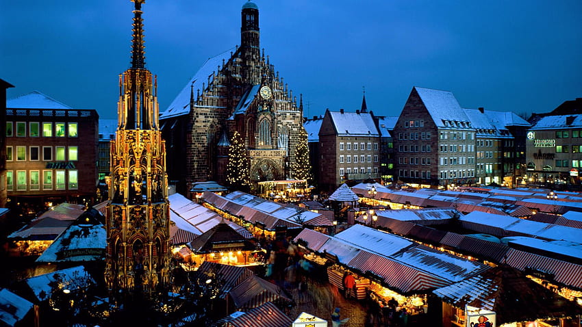 Germania, Baviera, Norimberga, christkindl, mercato, viaggio Sfondo HD