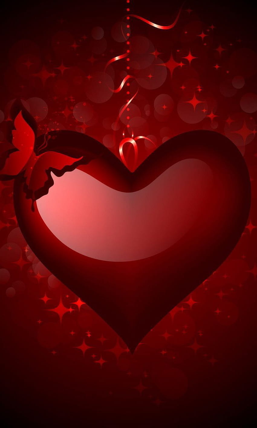 붉은 사랑 -, 박쥐, 붉은 마음에 붉은 사랑 배경 HD 전화 배경 화면