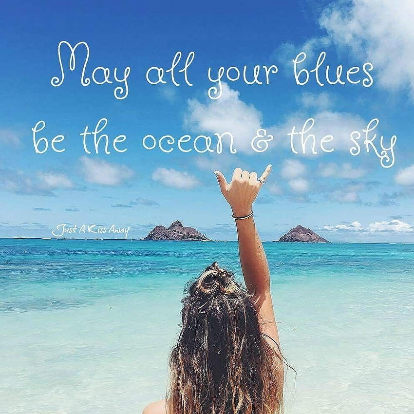 Beach vibes quotes 1d 5sos beach blue colorful edit funny grunge happy, Island Vibes HD phone wallpaper