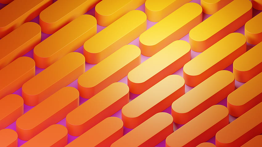 Yellow Geometric Shapes Pink Background Abstraction Abstract HD wallpaper