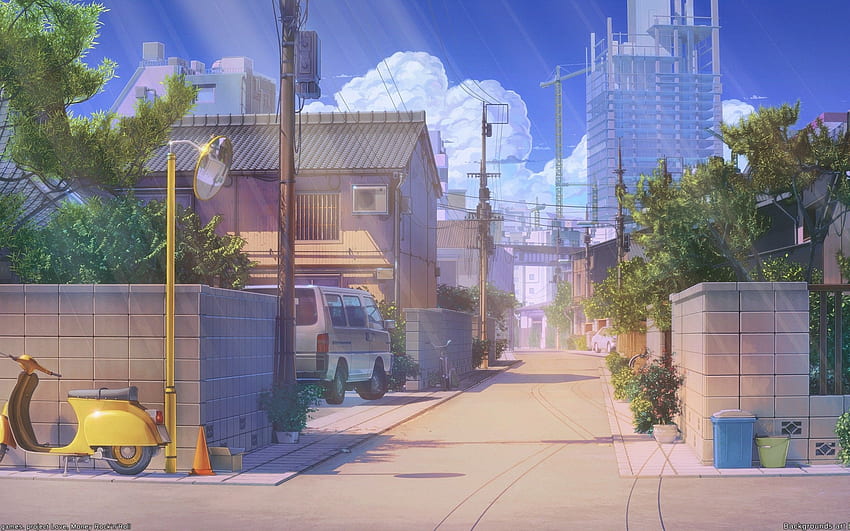 Anime Street, 경치, 건물, 자전거 HD 월페이퍼