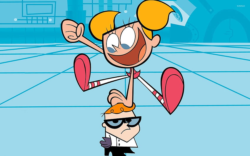 Dee Dee sulla testa di Dexter - Laboratorio di Dexter - Cartone animato Sfondo HD