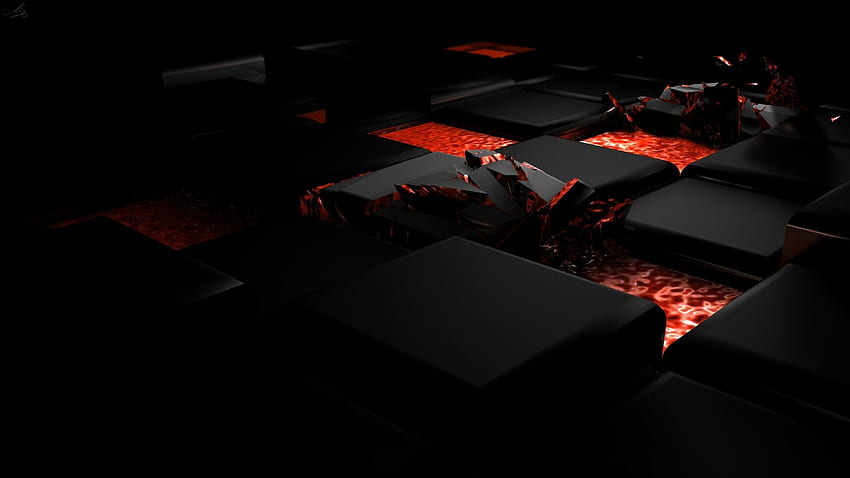 Preview cube, fire, dark, light, alloy HD wallpaper