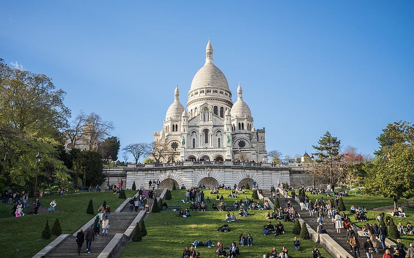 Basilique de Paris, France, France, basilique, Montmartre, Paris, église Fond d'écran HD
