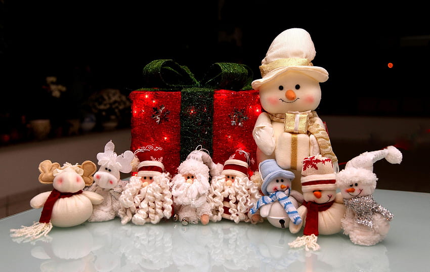 休日, 新年, おもちゃ, 雪だるま, クリスマス, 休日, 現在, ギフト, サンタ, 祖父の霜 高画質の壁紙