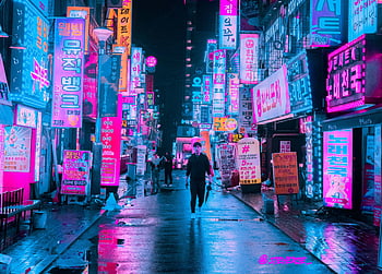 Cyberpunk, Neon And Futuristic Street Of Seoul By Steve Roe Design You ...