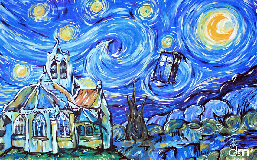 Doctor Who Van Gogh, Meledakkan Tardis Wallpaper HD