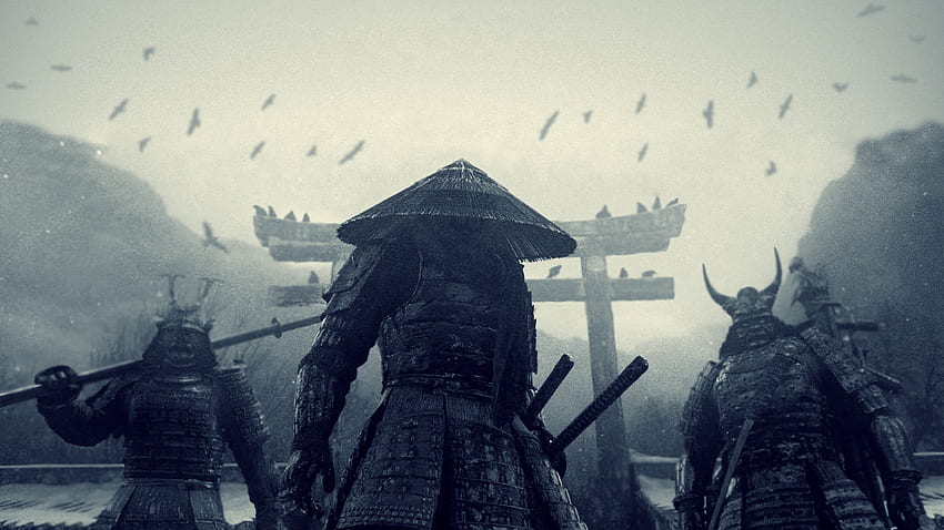 Древен самурай., Самурайско бойно поле HD тапет