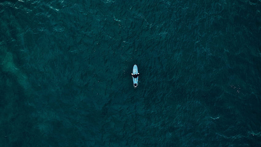 Surfer, surfing, widok z góry, ocean - morze Tapeta HD
