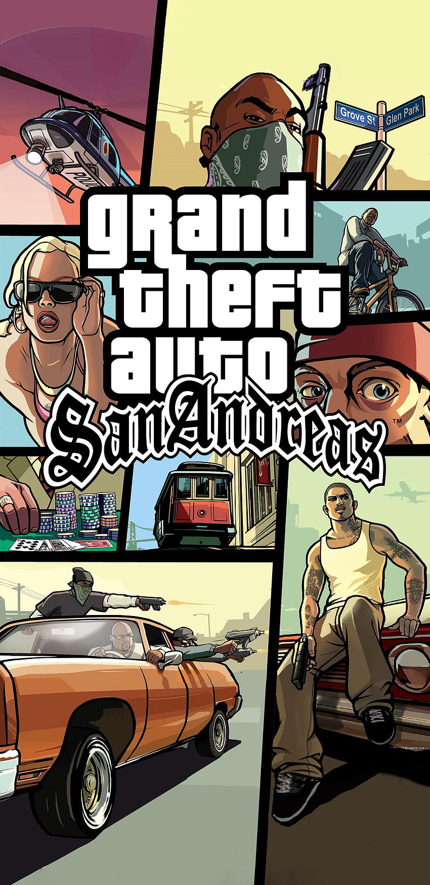 I made Grand Theft Auto: San Andreas for phones. It's, GTA San HD phone wallpaper