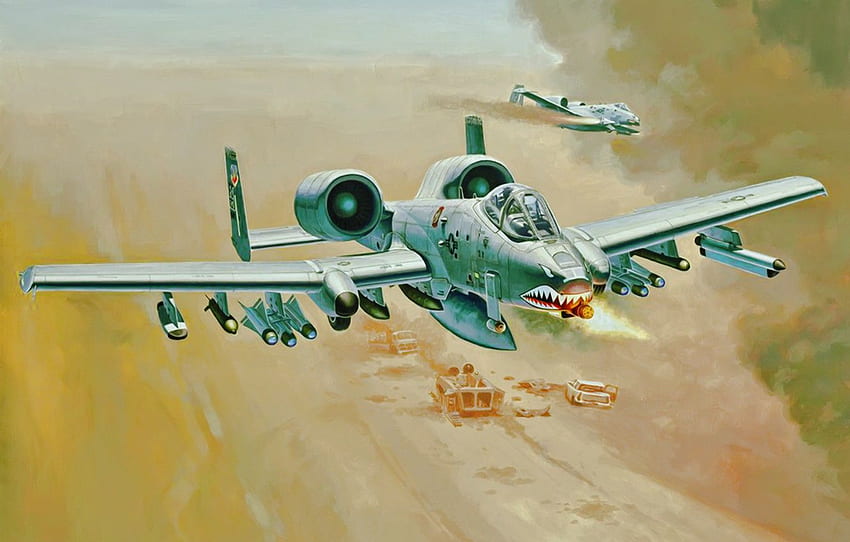 Krieg, Kunst, Malerei, Luftfahrt, Jet, A 10 Thunderbolt II For , Section авиация HD-Hintergrundbild