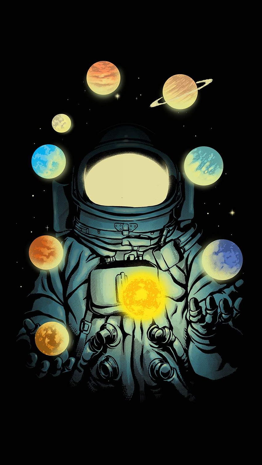 Fazendo malabarismos com o iPhone do astronauta. Astronauta, Graffiti iphone, iPhone, Cartoon Astronaut Phone Papel de parede de celular HD