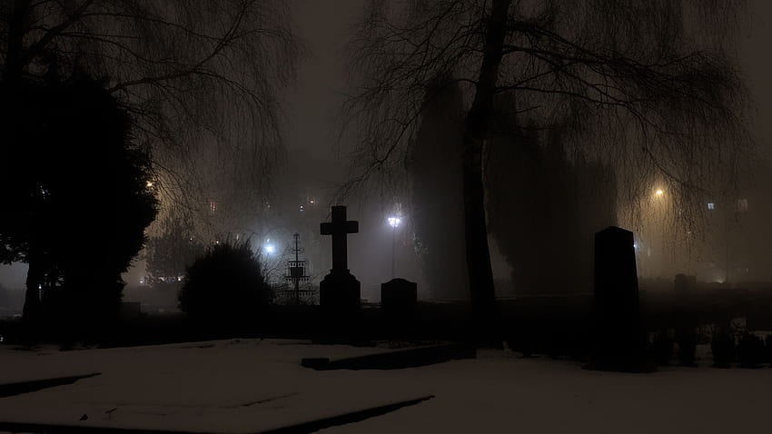 Cimitero notturno. Cimitero, Cimitero, spaventoso di Halloween, Cimitero infestato Sfondo HD
