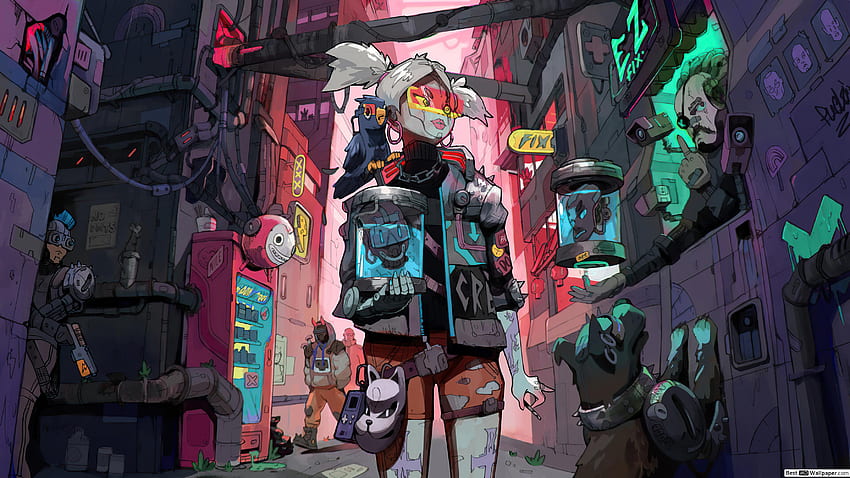 Cyberpunk 2077' Videospiel (Cyborg Anime Girl) HD-Hintergrundbild