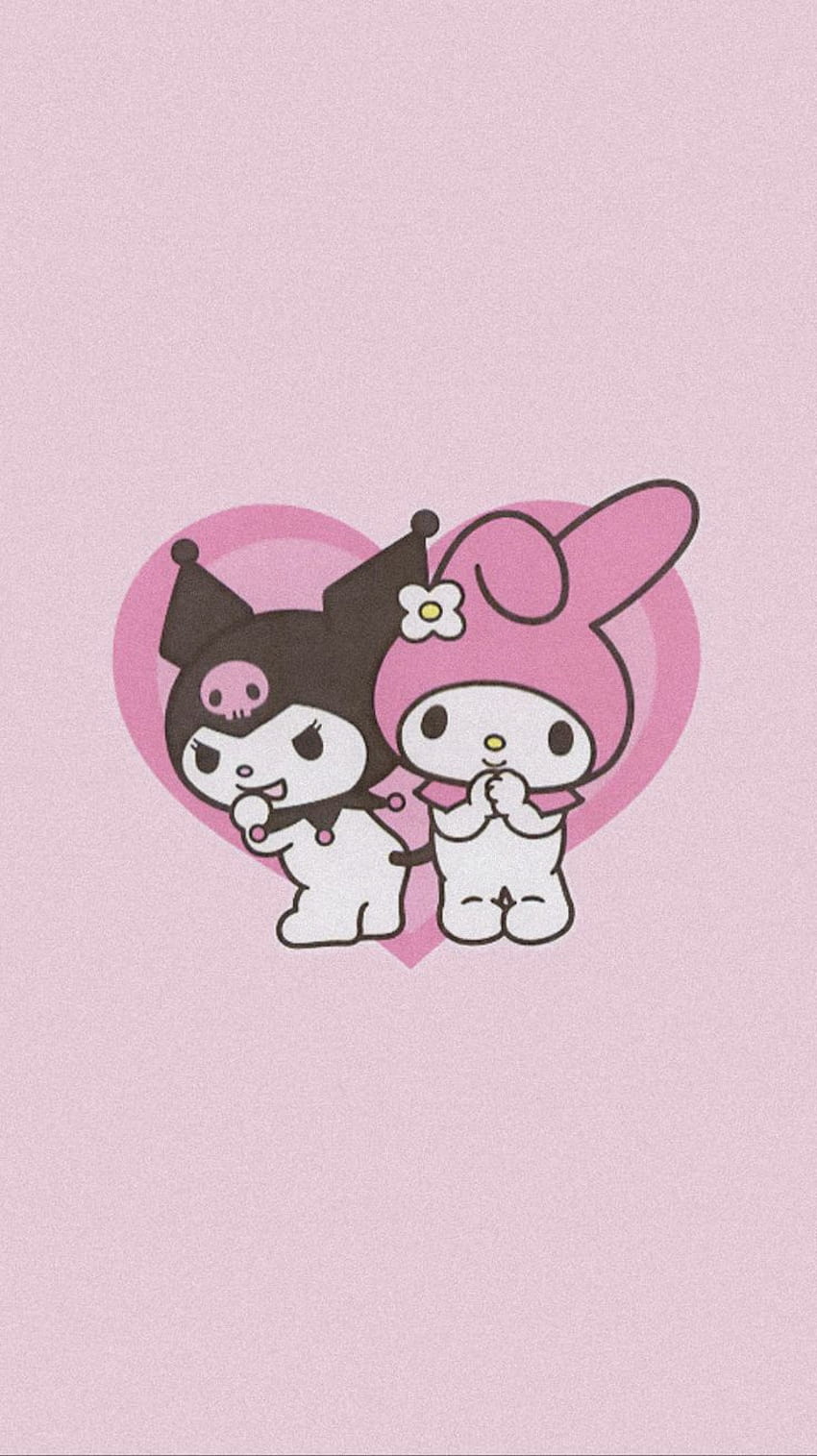 My Melody i Kuromi, różowe, słodkie Tapeta na telefon HD