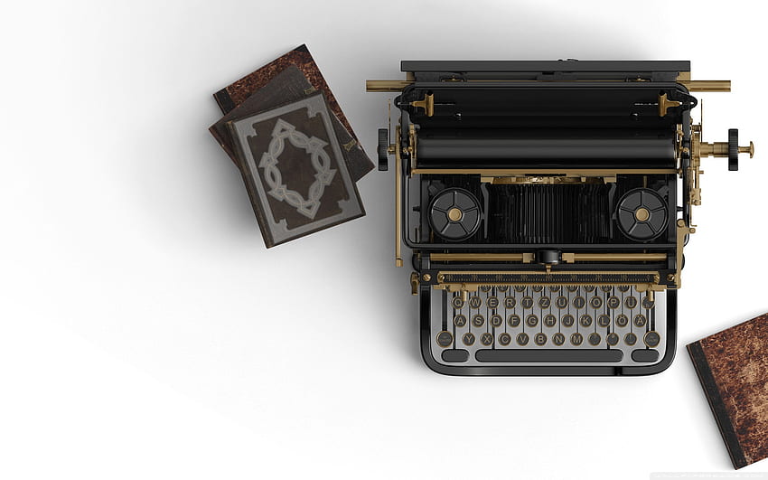 Estetyczne ultra tło maszyny do pisania w stylu vintage dla telewizora U: tablet: smartfon, antyczna maszyna do pisania Tapeta HD