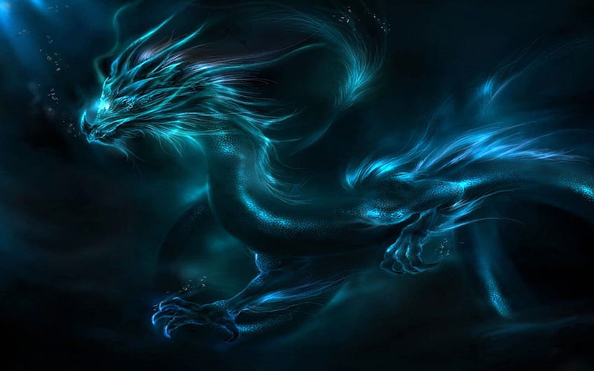 Water Dragon, Blue Water Dragon HD wallpaper