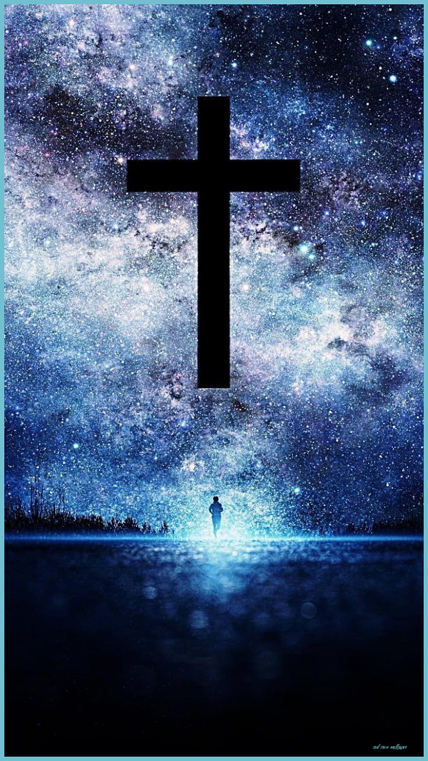 Kreuz, Neon-Jesus HD-Handy-Hintergrundbild