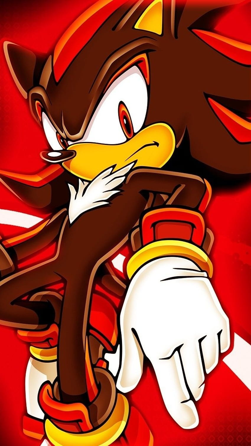 Shadow The Hedgehog, Red Eyes, Red Background HD phone wallpaper