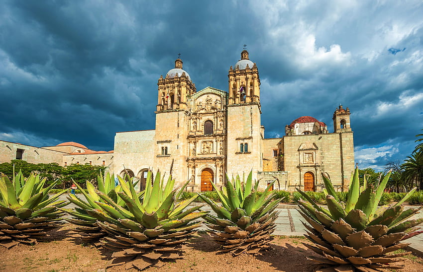 Mexiko Oaxaca Architektur Kaktus Kirchenkuppel - Auflösung:, Mexiko Kaktus HD-Hintergrundbild