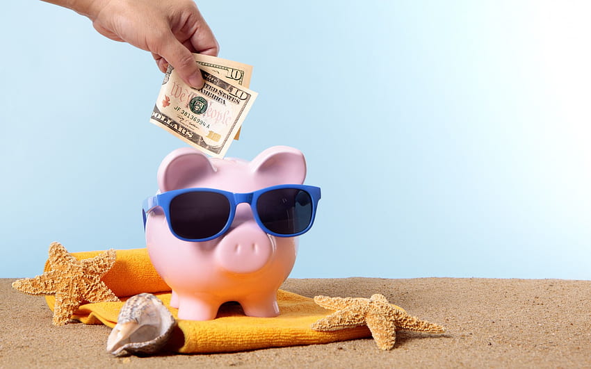 concepts, vacation, piggy bank, Savings HD wallpaper