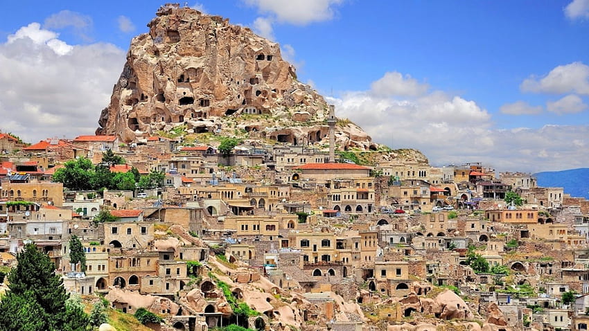 Tempat tinggal dekat, Turki, Gua, 1600x900, Cappadocia Wallpaper HD