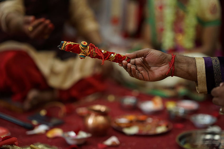 indyjskie wesele, mandap, weselna pooja Tapeta HD