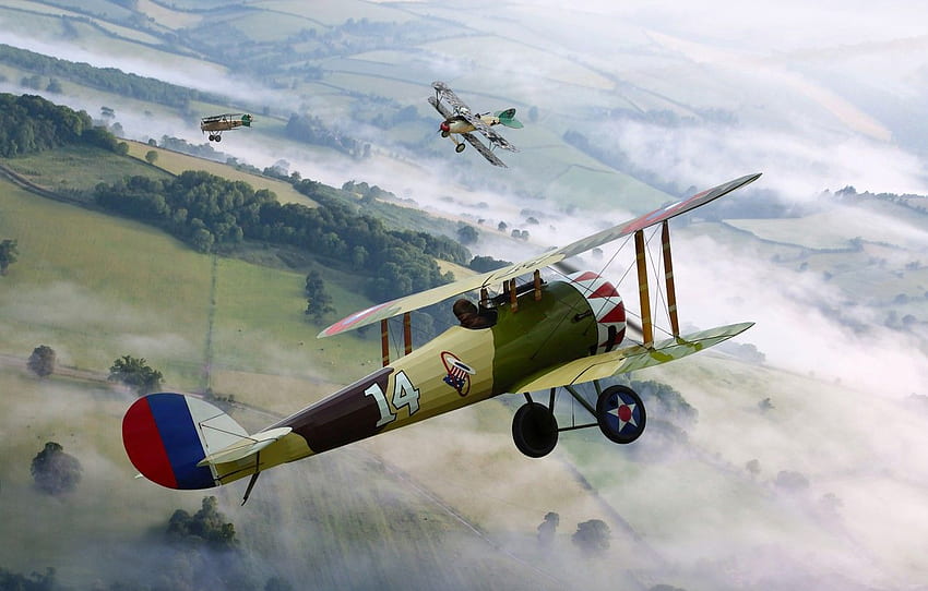 The Sky, Figure, Battle, Art, Fighters, Air, Aircraft, British, German, Albatros, D.I D.II, WW1, De Havilland D.H.5 For , Section авиация, WW1 Airplane HD wallpaper