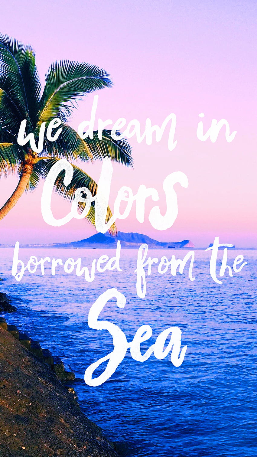 우리는 바다에서 빌린 색으로 꿈을 꿉니다 Pura Vida iPhone HD 전화 배경 화면