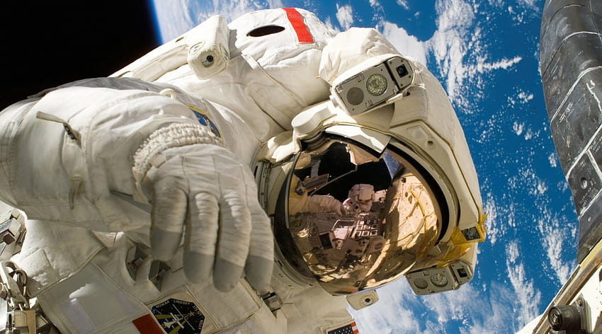 Astronaut, Space Suit, Explorer, Planet Earth HD wallpaper