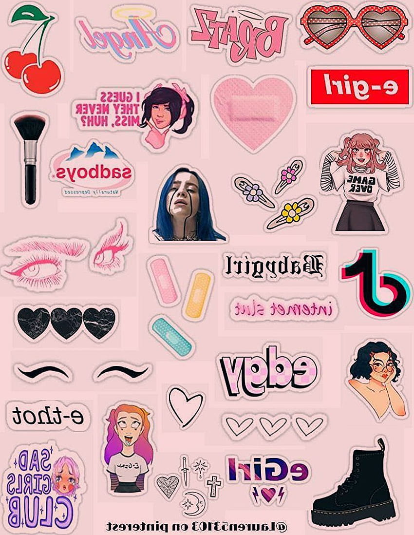 Sad Pink Aesthetic Stickers Design HD phone wallpaper | Pxfuel