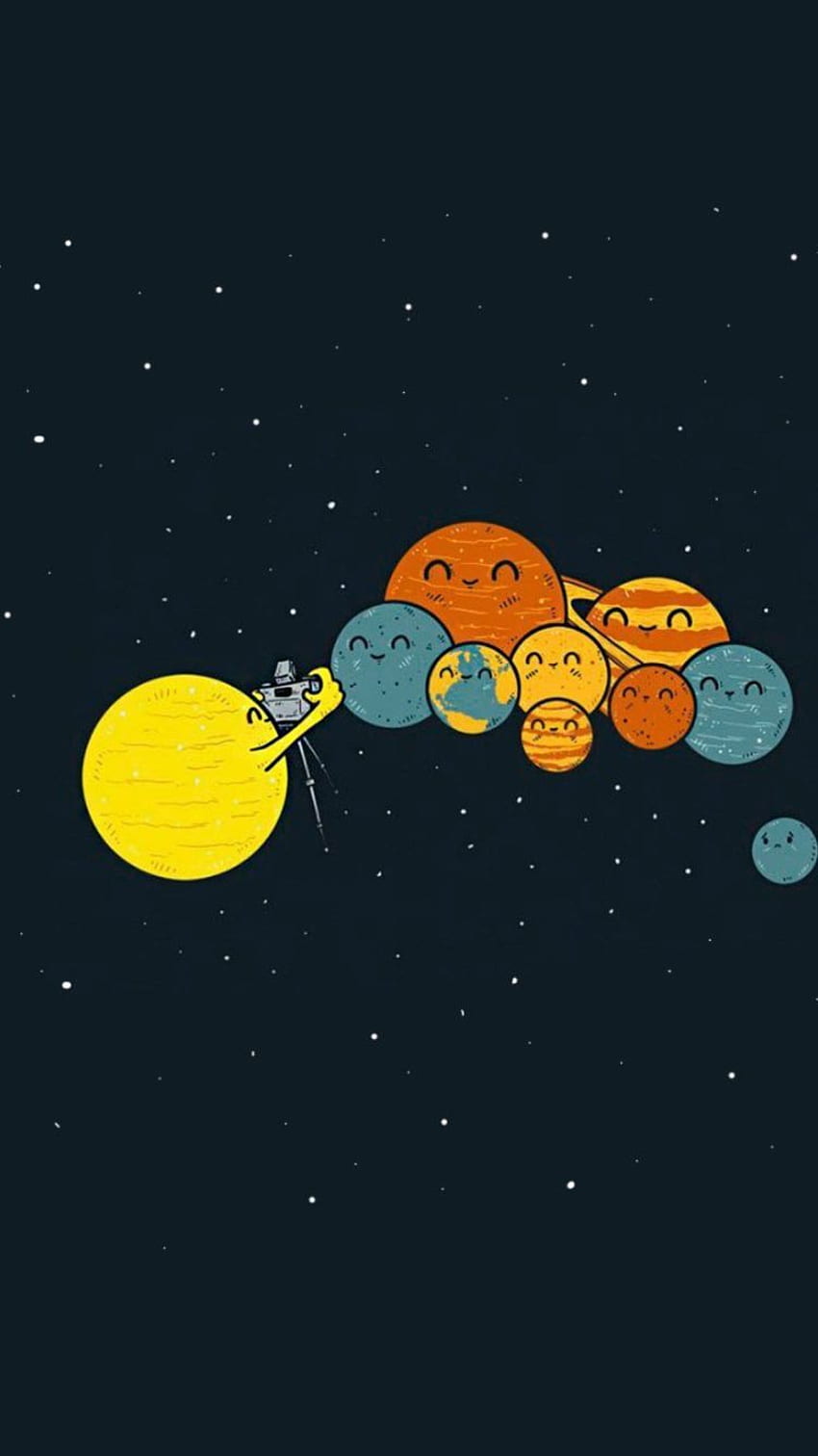 Sun And Planets Group - Tap to see more funny homescreen, Cartoon Outer Space HD phone wallpaper