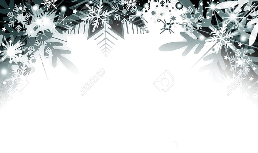 Фон на снежинки Коледна рамка Черен 1, черно-бяла снежинка HD тапет