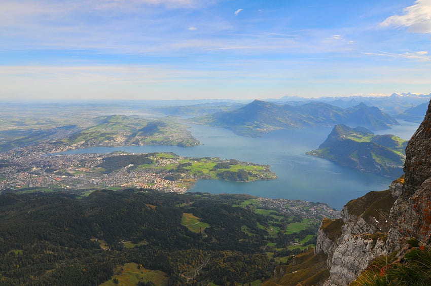 Lakes: Lake Lucerne Mount Pilatus Switzerland Mountains Town Sky, Mt. Pilatus iPhone HD wallpaper