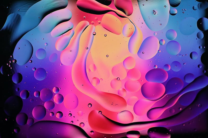 Krople wody, kolorowe, tekstura Tapeta HD