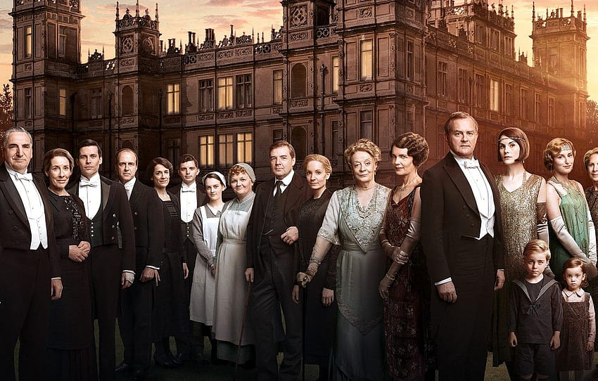 collage, the series, actors, drama, characters, Downton Abbey HD wallpaper