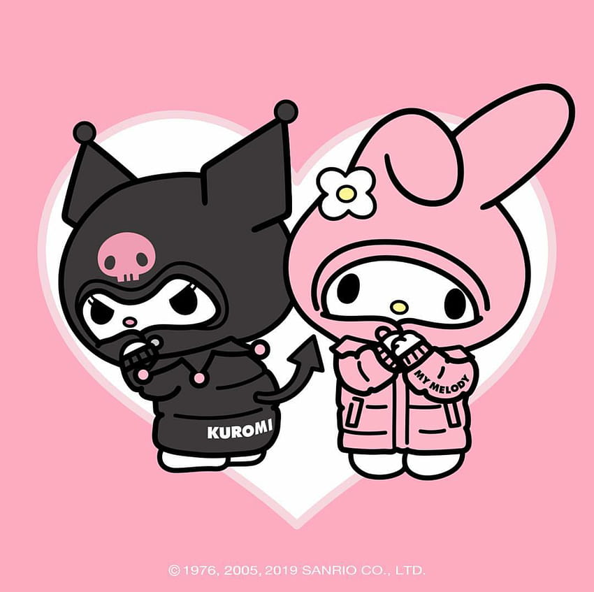 matching wallpapers kuromi and melody heart to heartTikTok Search