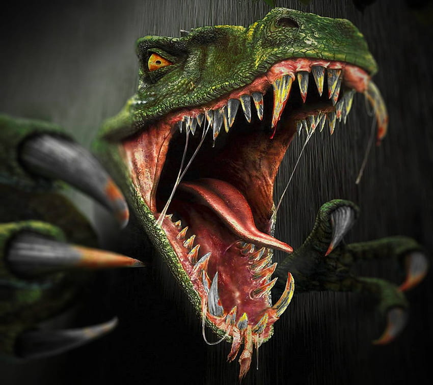 Raptor, Scary Dinosaur HD wallpaper