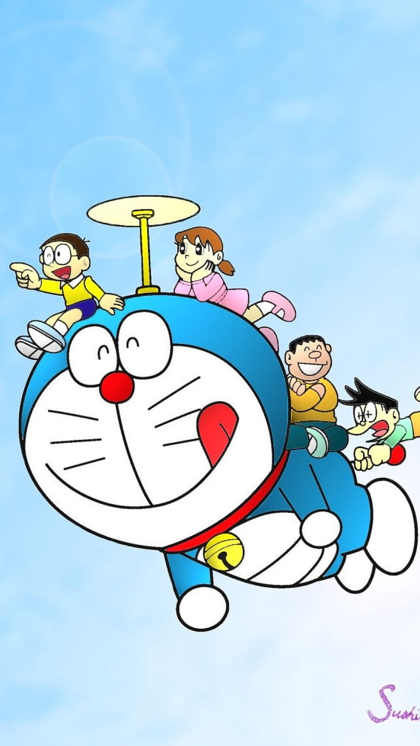 Śliczny Doraemon, przyjaciele, doraemon, nobita Tapeta na telefon HD