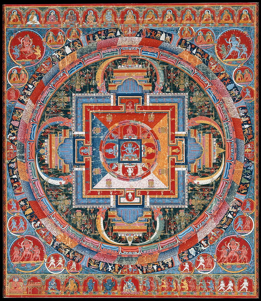 Тибетско будистко изкуство. Есе. Музей на изкуствата Метрополитън, будистка мандала HD тапет за телефон