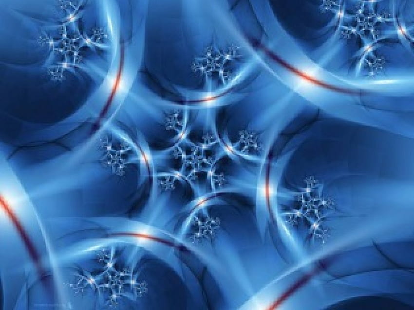 Blue Ice, blue, arcs, fractal HD wallpaper