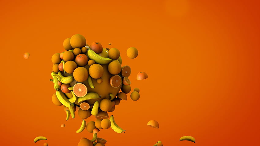 Orange Bananas 3D Resolution , , Background, and, 3D Orange Abstract HD wallpaper