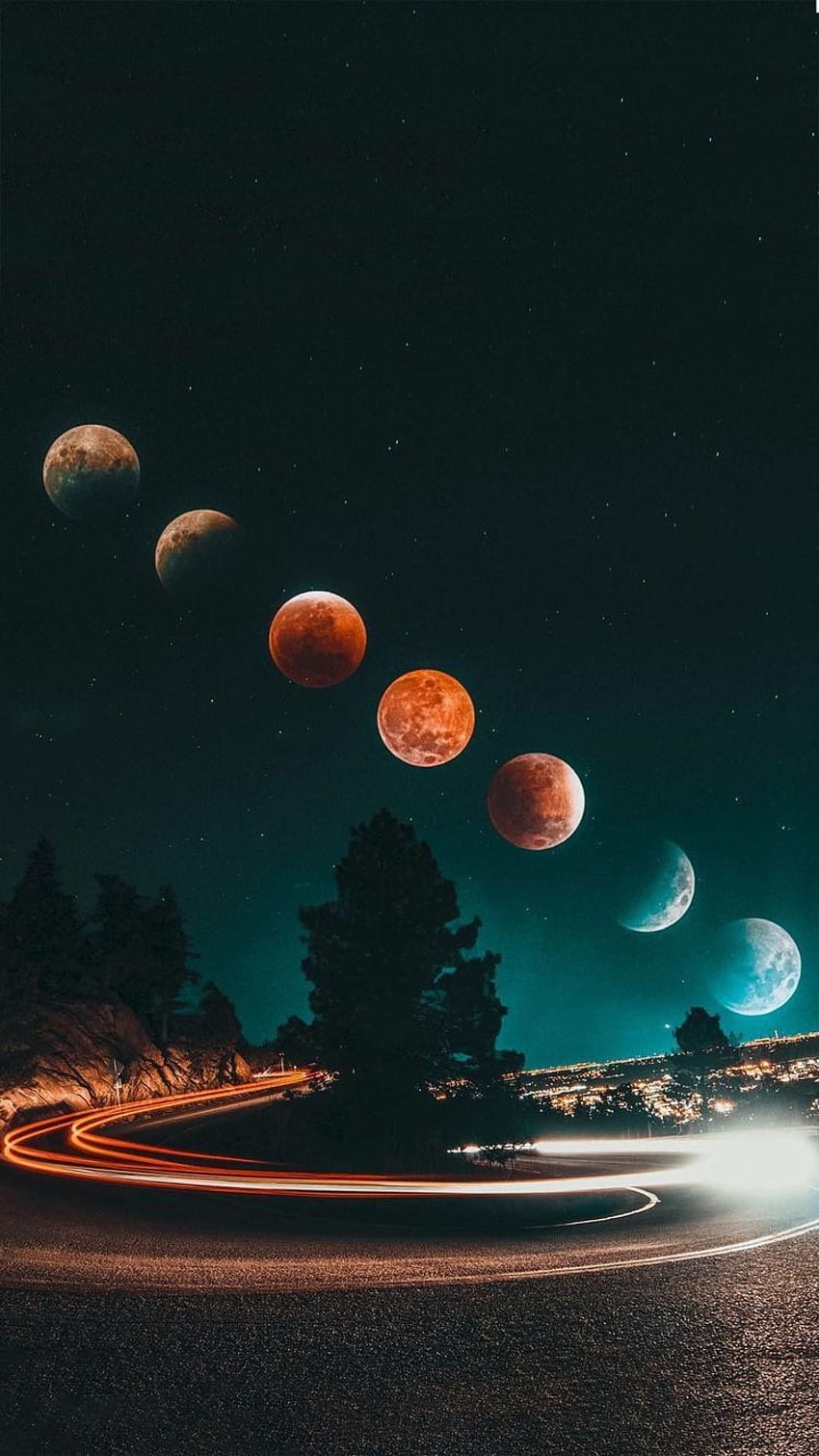 iPhone and Android : Moon phases for iPhone and android. Galaxy , We heart it , Nature HD phone wallpaper