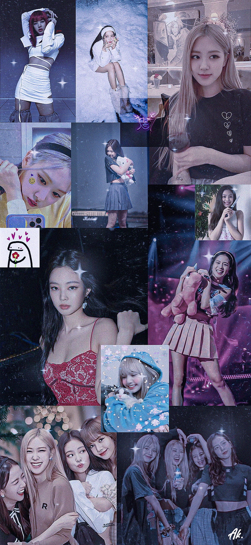Schwarz-Rosa-Collage, Ästhetik, Kleid, Grafik, Trend, Balckpink, Mädchen, süß, Girlband HD-Handy-Hintergrundbild