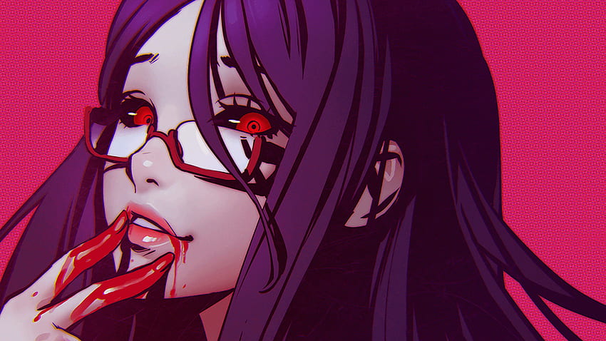 Purple Hair Red Eyes Ken Kaneki Tokyo Ghoul, HD wallpaper