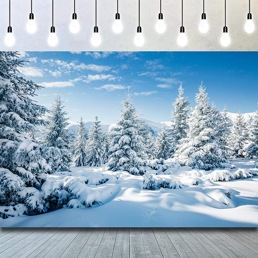 CSFOTO Polyester ft Winter Backdrop Winter Forest Ice and Snow World Theme Baby Shower Banner Snow Scene Background for graphy Kids Adults : Electronics, Winter Village Scenes HD phone wallpaper