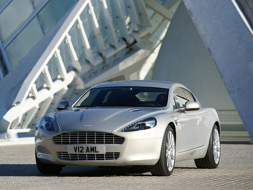 Auto, Aston Martin, Cars, Front View, 2009, Silver, Rapide HD wallpaper